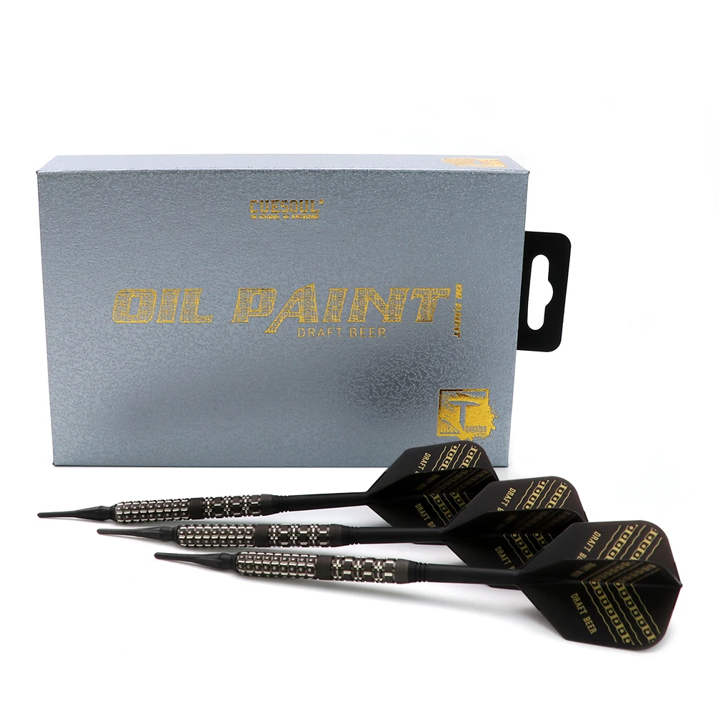 CUESOUL DRAFT BEER Oil Paint Finished Gun Grey 90% Tungsten 21g Soft Tip Darts