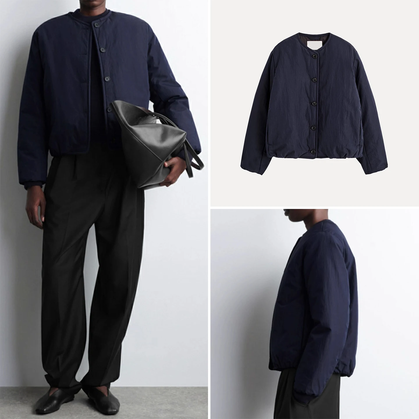 معطف داخلي مستدير Ne Button ملابس خارجية نسائية لشتاء 2025 وصل حديثًا ماركة Z قطع مستقيمة طويلة...