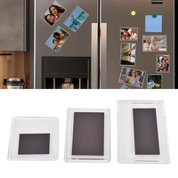 5PCS Acrylic Magnetic Photo Frames Transparent Refrigerator Magnet Sticker Photoes Display Holder Home Pictures Organizer DIY