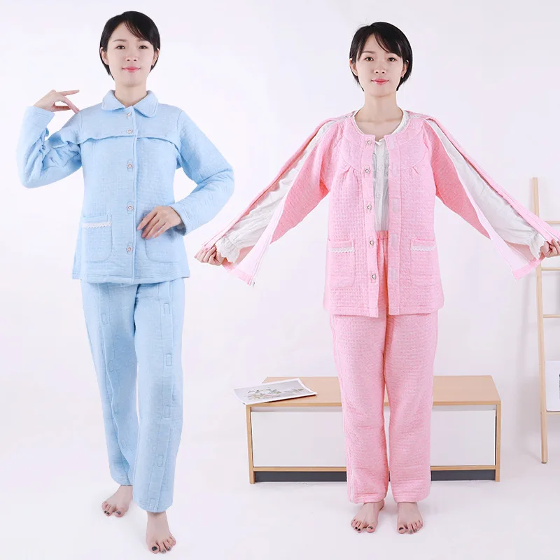 Easy To Wear and Take Off Nursing Clothes Convenient for Fracture Patients Paralyzed Bedridden Elderly Pajamas Hospital Clothes