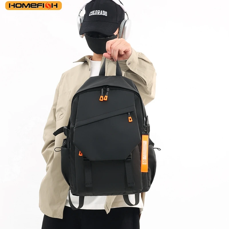 HOMEFISH Men's Large Waterproof Backpack, Light Luxury Design, Ideal for Travel & School