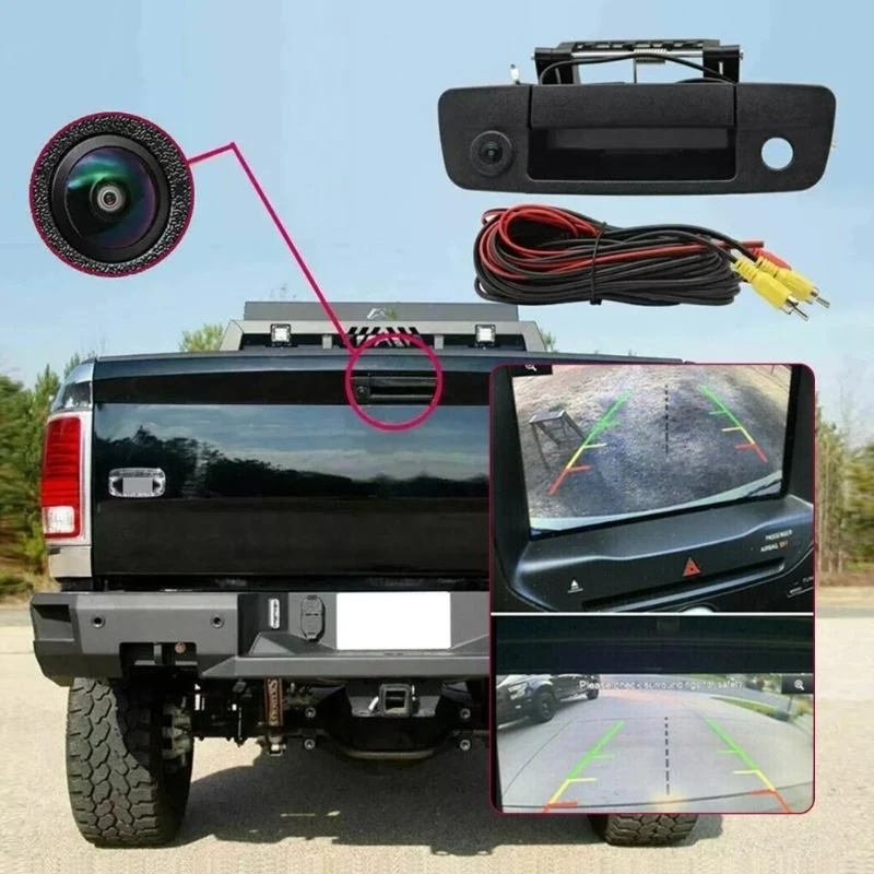 

A2BF Replacement Rear View Camera for 1500 2500 3500 68197873AA 68084284AB Rear Tailgate Handle Backup Reverse Camera