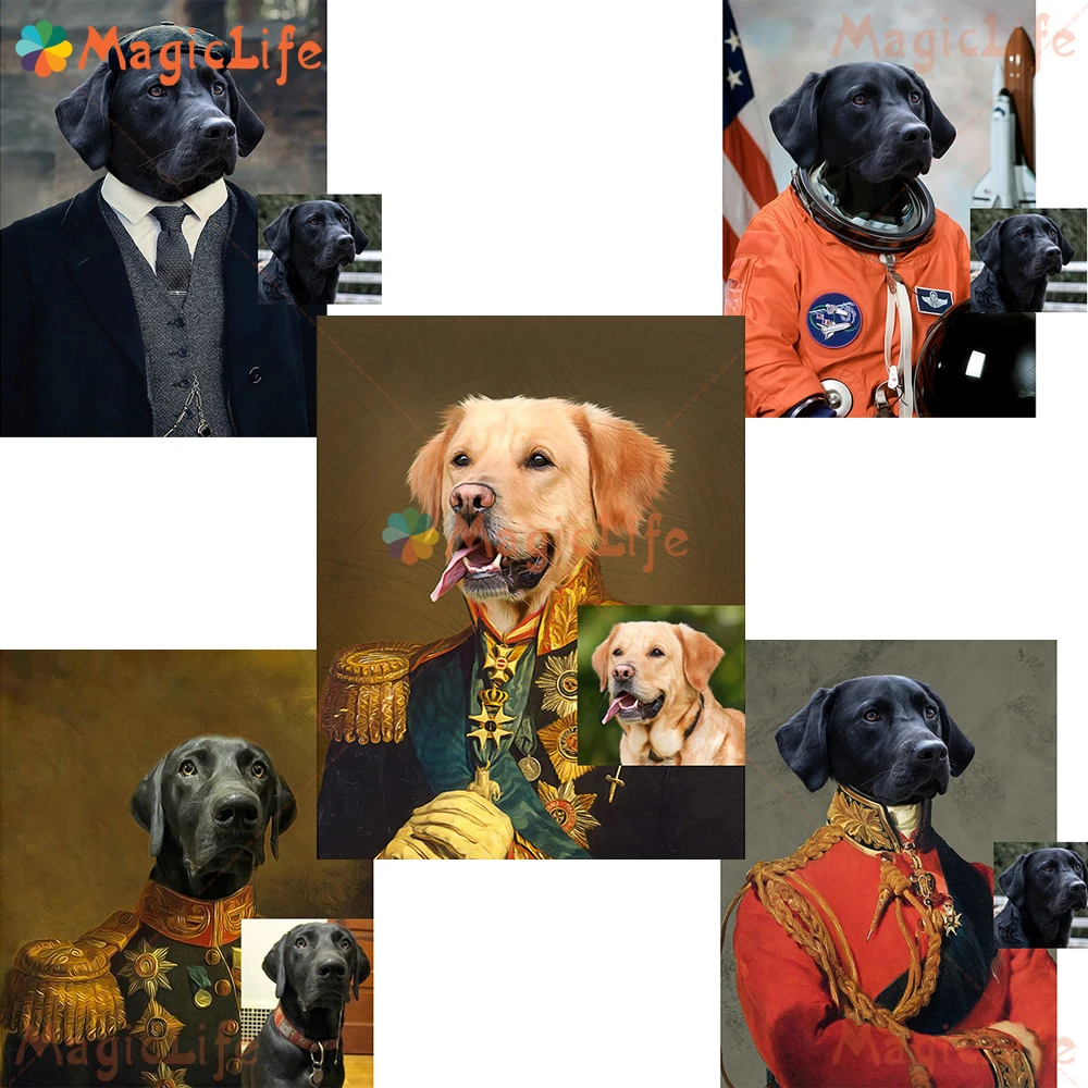 

Custom Dog Pet Vintage Animals Posters Poster Wall Art Canvas Painting Wall Pictures For Living Room Decor Gift Unframed