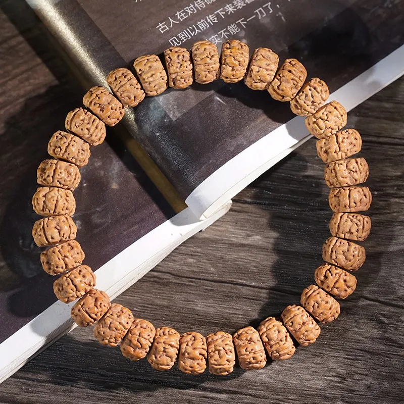 

Tibetan Style Small Rudraksha Bracelet Coiled Dragon Pattern Bodhi Prayer Beads Bracelet for Men and Women Gifts