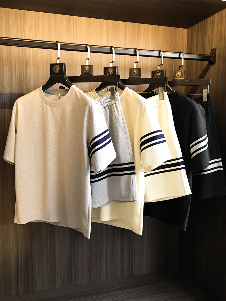 

Мужской спортивный костюм: комфортный, дышащий, приятный к телу, модный, с круглым вырезом, летний...