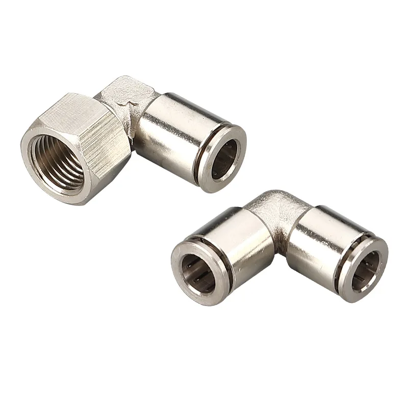 

Nickel Plated Brass 90° 135° Elbow Quick Connect Rotatable Internal Thread Pneumatic Fitting