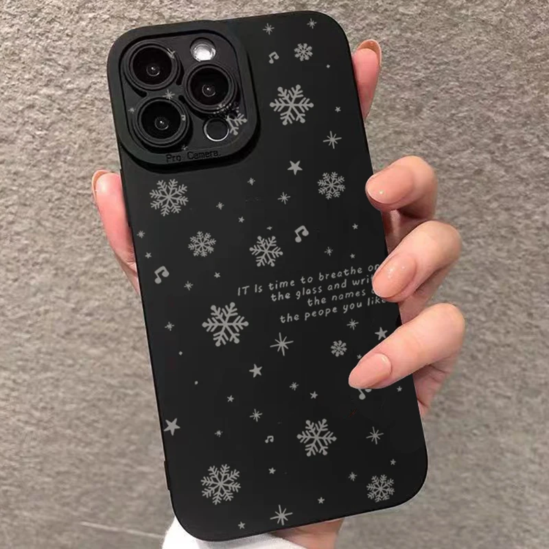 الشتاء ندفة الثلج نمط جراب هاتف آيفون 17 16 15 14 برو ماكس 13 12 11 16E 17 الهواء 7 8 زائد XS X XR غطاء ممتص للصدمات #1