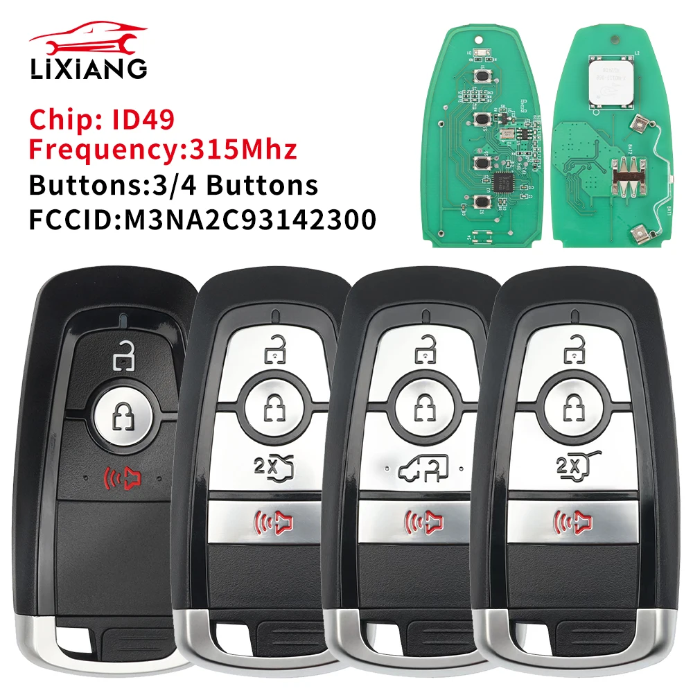 

LIXIANG M3N-A2C93142300 ID49 315 МГц Смарт-ключ без ключа для Ford Explorer Edge Mustang Fusion Ключ для смарт-карты