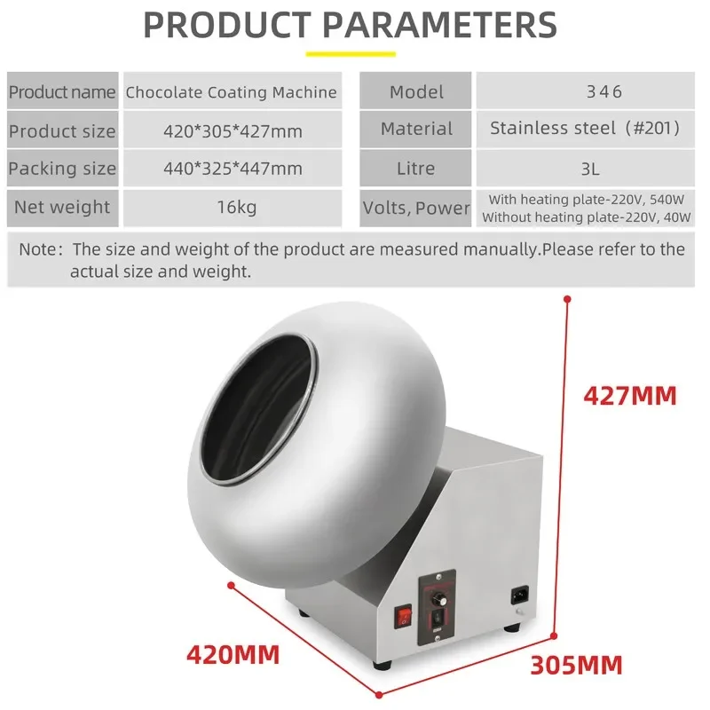 Itop 40cm Roller Chocolate Ball Maker Schokoladen beschichtung maschine Schokoladen glasur Maschine Polieren/Runden/Beschichten/Trocknen