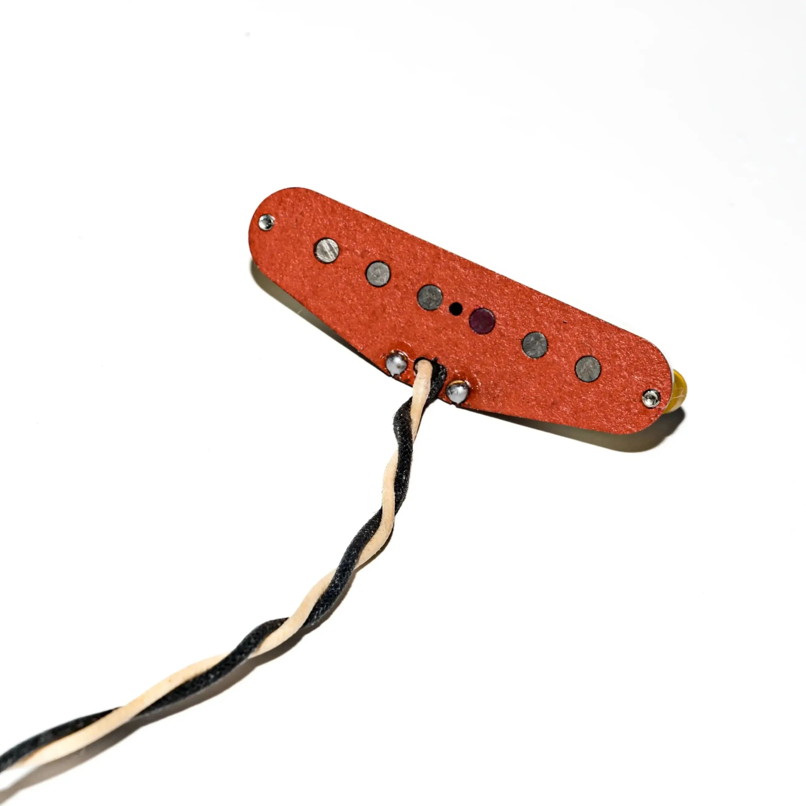 Ensemble de micros à bobine unique ST Style Vintage '57 pour Stratocaster-micros de guitare électrique SSS faits à la main avec panneau de fibres rouge (1 jeu)