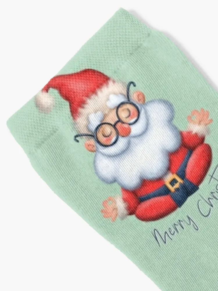 Santa Claus Meditation. Yoga. Merry Christmas Socks cool sports stockings floral Woman Socks Men's