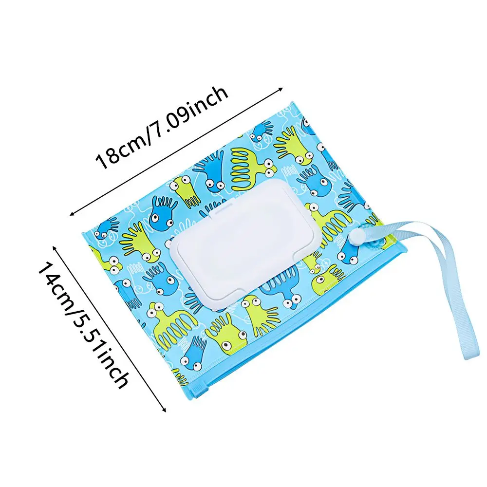 EVA Baby Wet Wipe Pouch Portable Wipes Holder Case Flip Cover Snap-Strap Reusable Refillable Cosmetic Pouch Useful Tissue Box