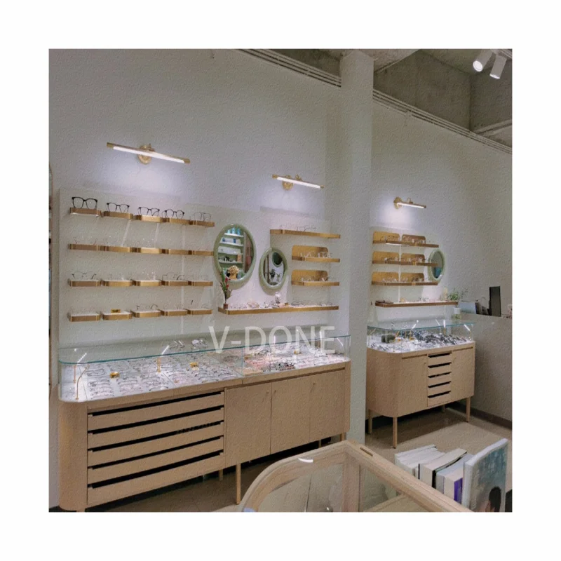 

Customize.Optical Shop Interior Design Wood Eyewear Cabinet Locking Sunglasses Optical Frame Display Rods Product Category Showc