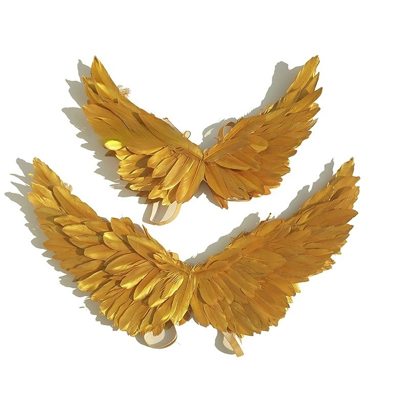 

Children's Style Golden Angel Feather Wings Model Catwalk Stage Performance and Show Large Props