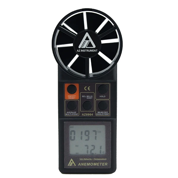 AZ8904 includes connected computer transmission software anemometer portable handheld digital display Anemotemperature tester