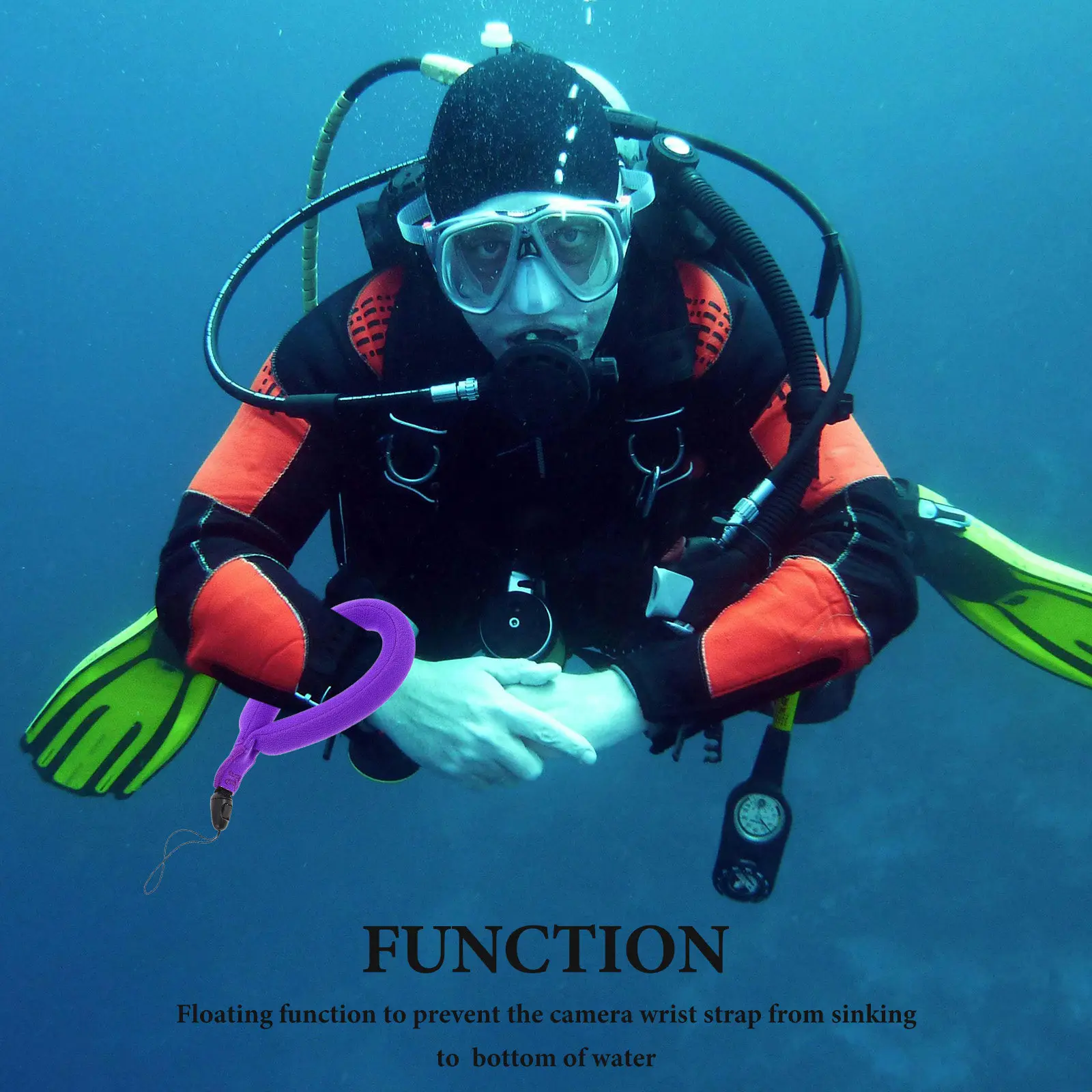 Buoyant Waterproof Floating Wrist Strap for Camera and Cellphone Neoprene Swim Dive Snorkel Kayak Underwater Activity Safety