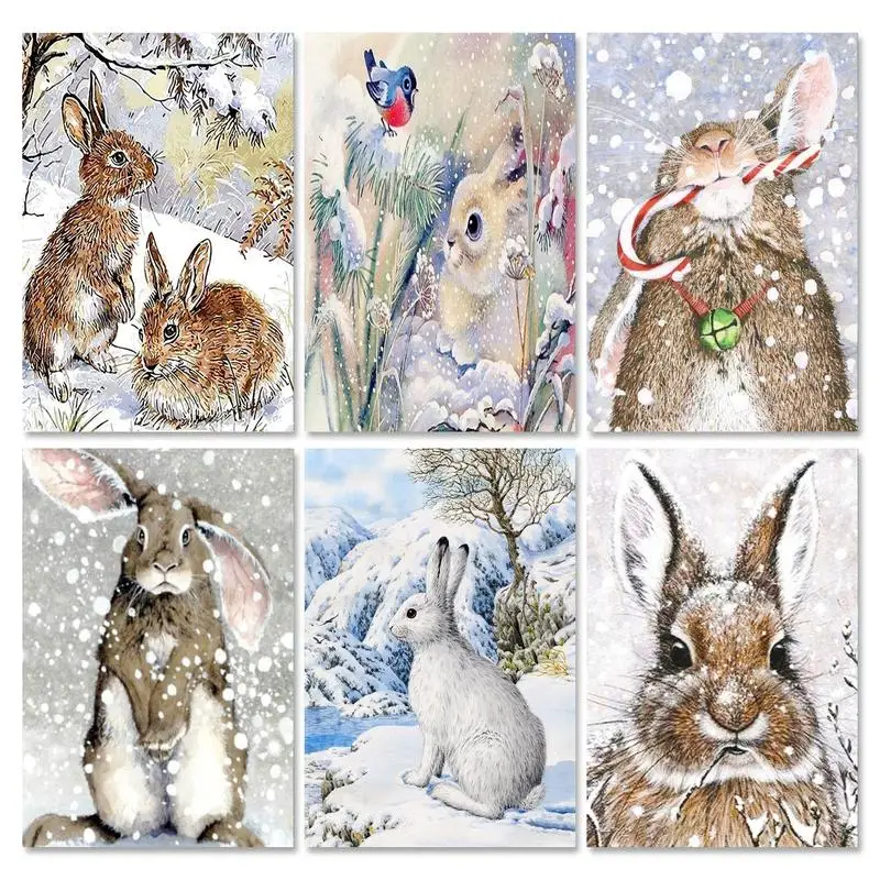 

GATYZTORY Rhinestones Diamond Painting Frame Rabbit Diy Gift For Adults Wall Art Cross Stitch Animals Diamond Embroidery