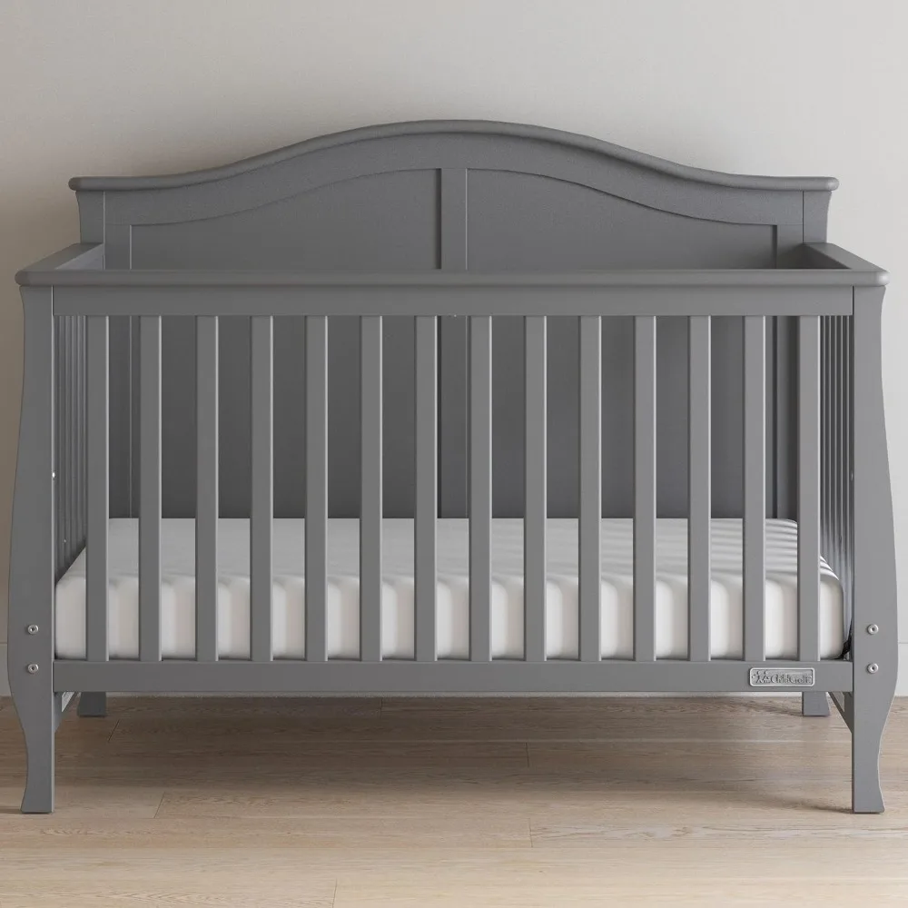 Camden Crib, Dresser, and Bookcase Nursery Set, 3-Piece, Includes 4-in-1 Convertible Crib, 3 Drawer Dresser, and Bookcase