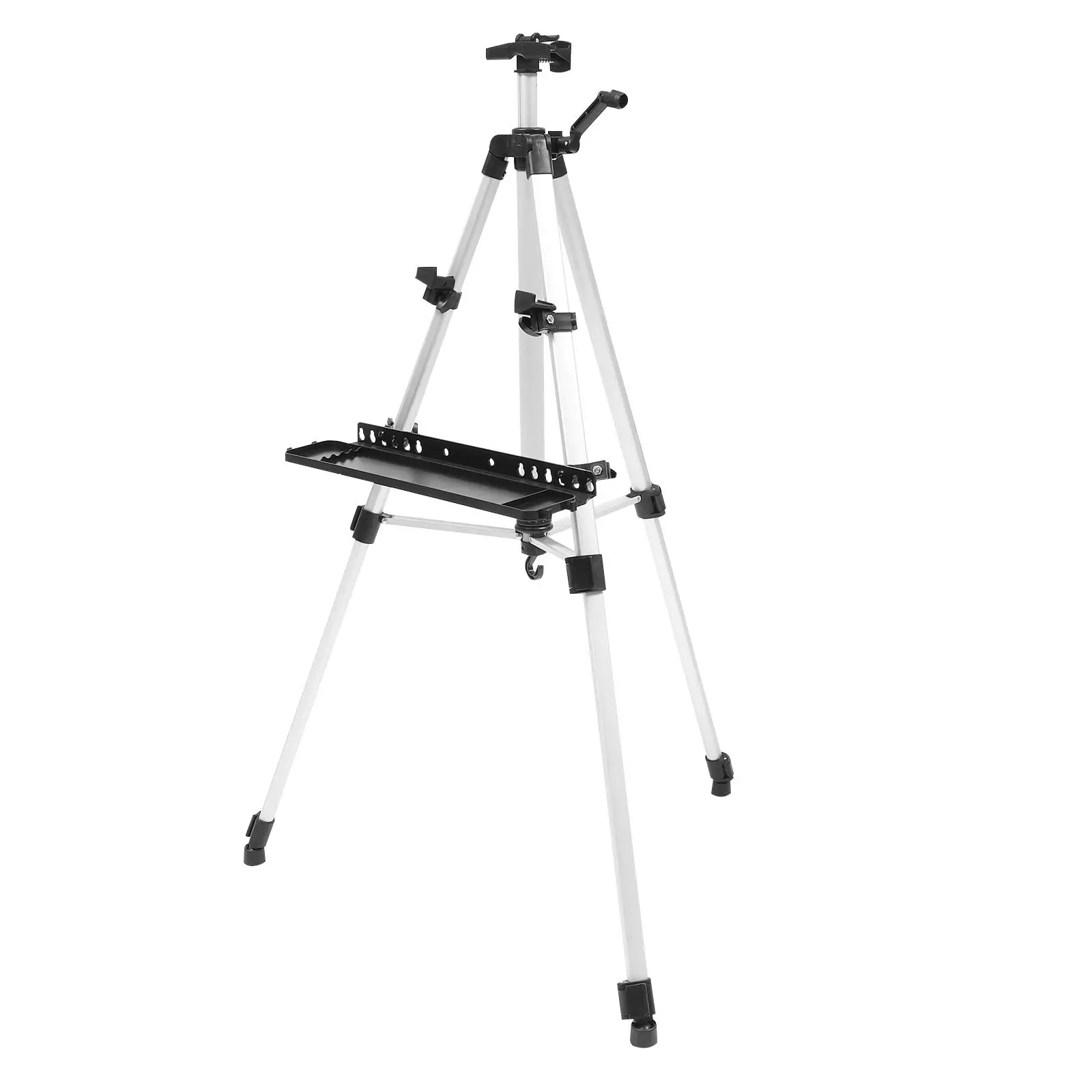 

Foldable Easel Painting Display Tripod Adjustable Silver Plastic Child Tabletop Portable Drawing Board Sturdy