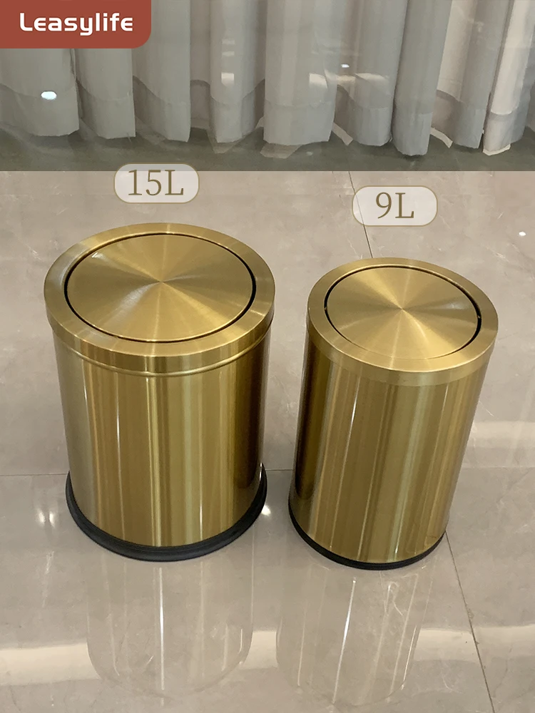 

Мусорное ведро из нержавеющей стали с откидной крышкой, золотистое, новое, для дома, ванной, туалета, кухни, спальни, маленькое, класса люкс