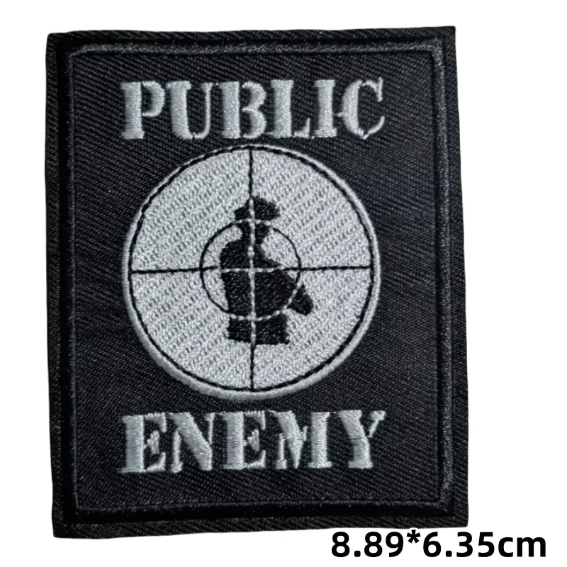 Public Enemy Target Practice Sheet Music Rap Morale Tactical Patches Embroidery Hook&Loop Patch Military Badge Backpack Stickers