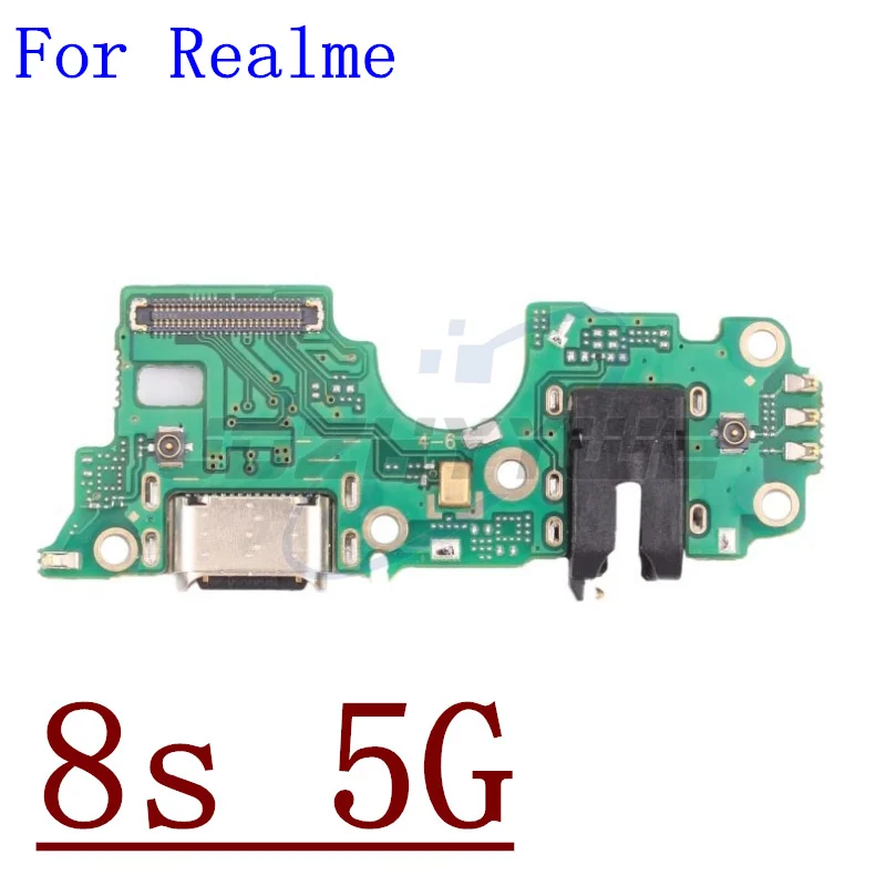 Original USB Charging Port Dock Plug Connector Charger Board Module With Microphone For OPPO Realme 8 8i 8s 9 9i Pro 4G 5G