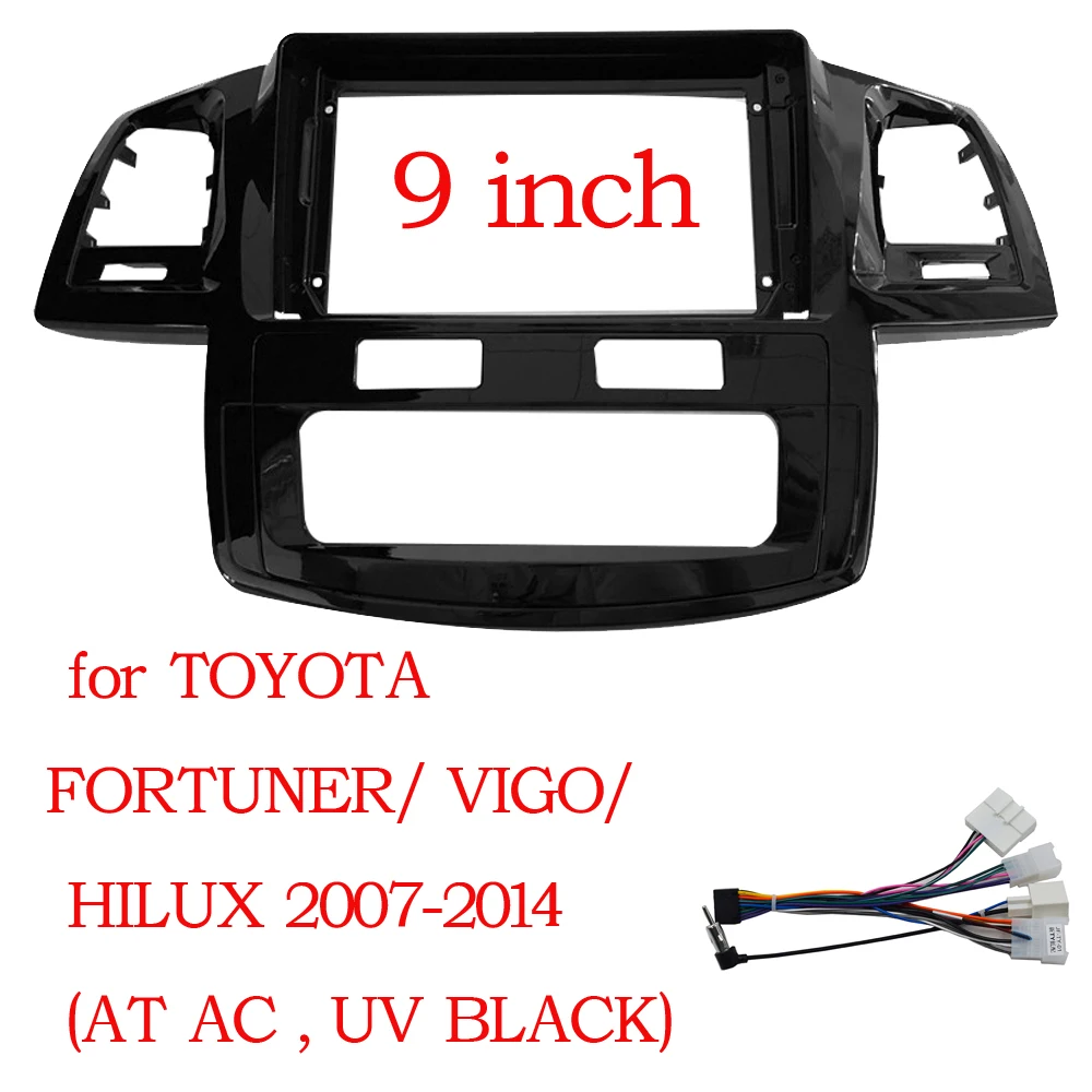 9 Inch Car Fascia For Toyota Fortuner Hilux 2005-2014 Double Din Fascias Panel Dashboard Stereo Car DVD Frame In-dash Kits