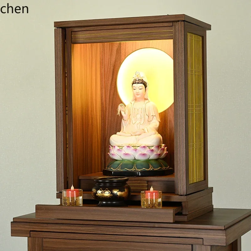 9Flip Door with Door Modern Simple Home Wall-Mounted Economical Offering Table for Worshiping Guanyin and God of Wealth Altar