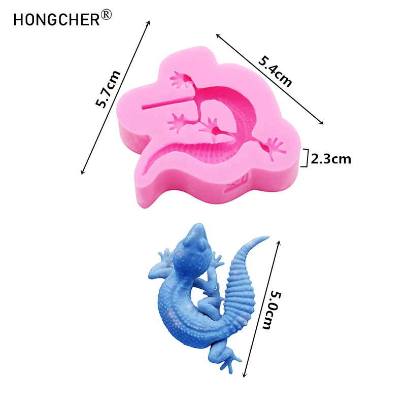 Simulation Lizard Chameleon Amphibious Reptile Silicone Mould DIY Jewelry Small Ornament Fridge Sticker Drip Mould