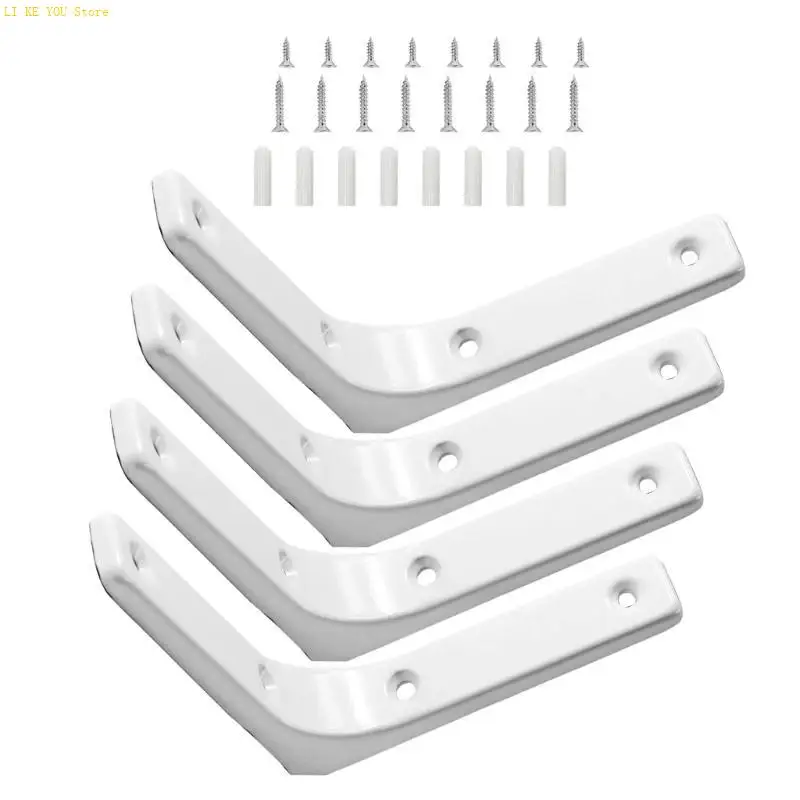 W3je 4PCS Heavy Duty Wall Mount Bloßschelfklammern für Küchenbüro und Garage