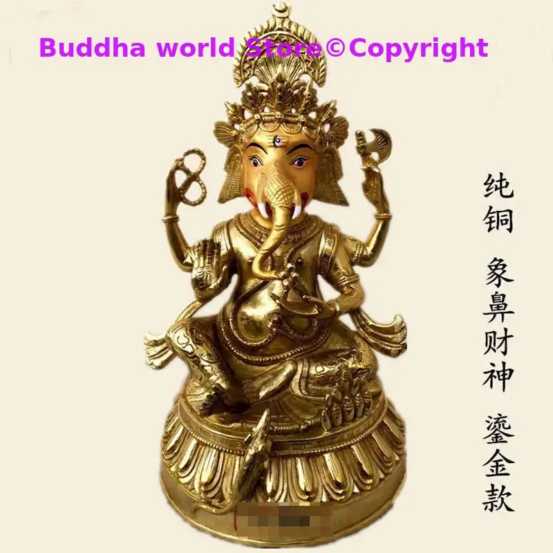 2026  Thailand gold-plating copper god of fortune Decorative elephant GANESH Statue living room Company GOOD LUCK Statue