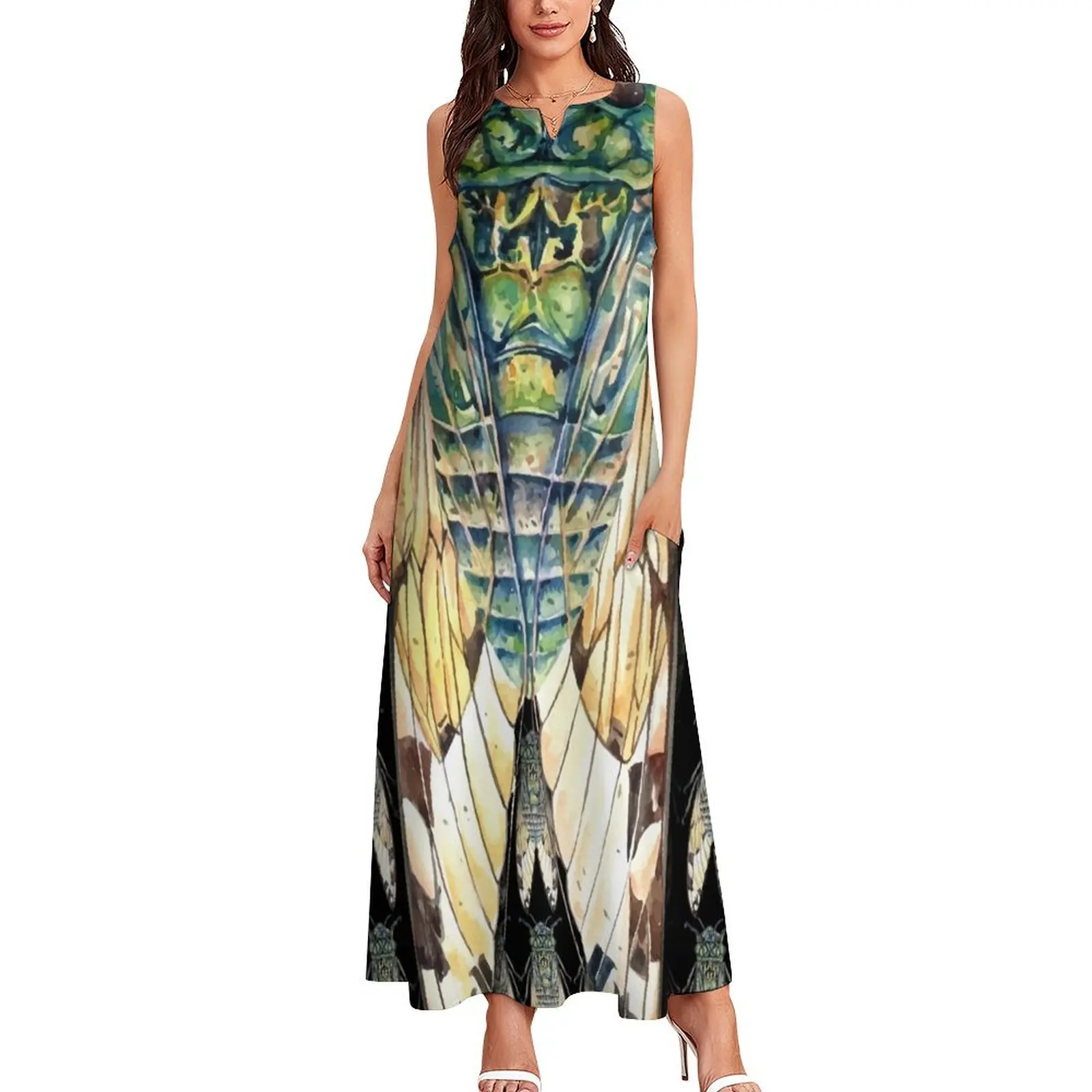 Cicada Eastern Brood X Reemergence / Insect 17 Years Bugs 3 Long Dress summer clothes