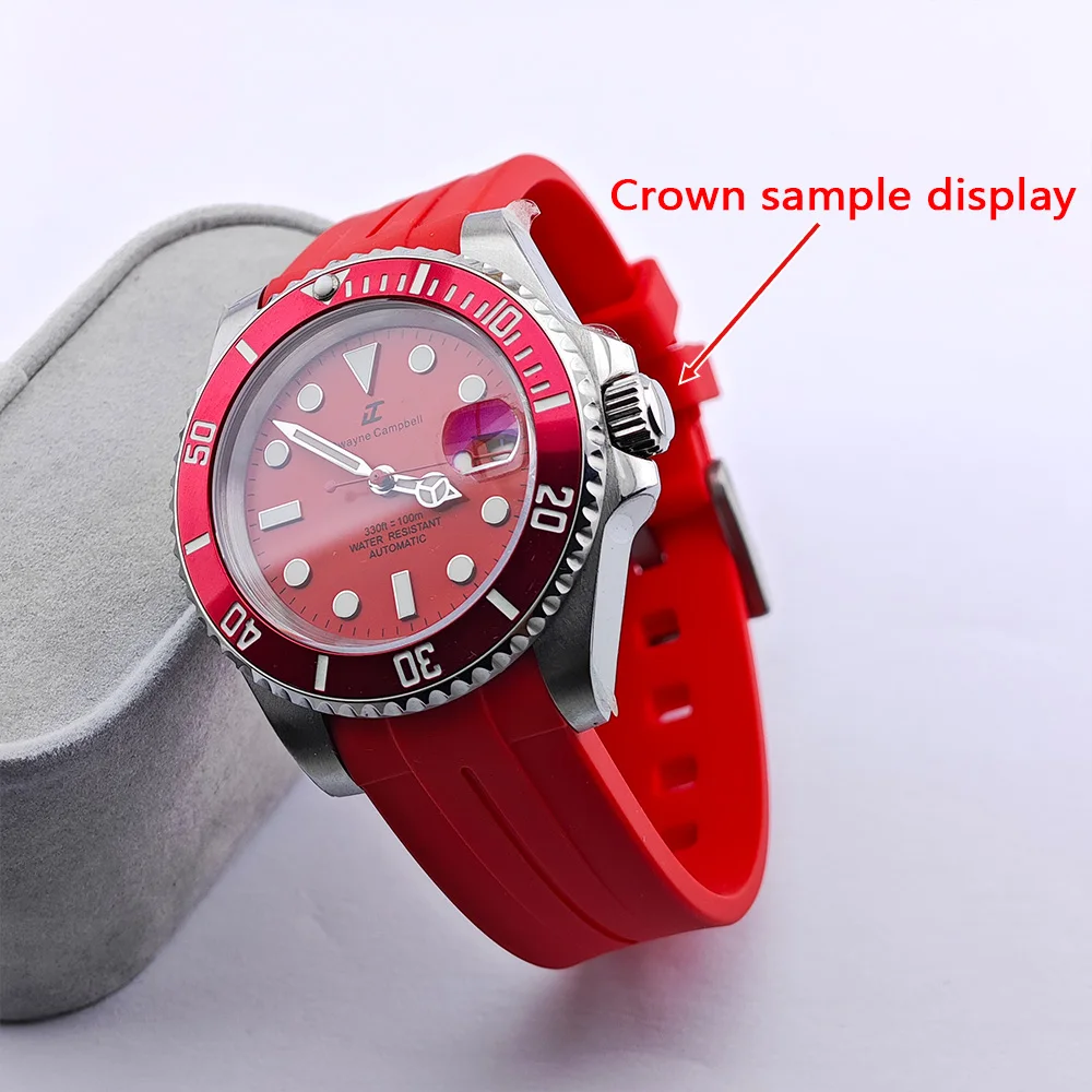 High Quality Replacement Crown With Engraved 'S' Logo, Suitable for Movement NH35NH36, Including Crown Tube Shaft