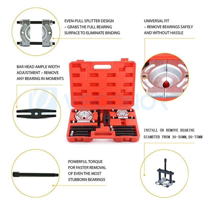 Bearing Puller Set Wheel Hub Axle Puller with 2\