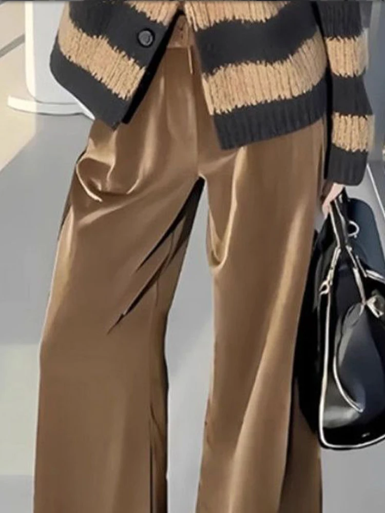 

Золотые бархатные брюки, новинка 2023 года, осень/зима, однотонные прямые брюки, узкое издание, повседневные универсальные широкие брюки для женщин