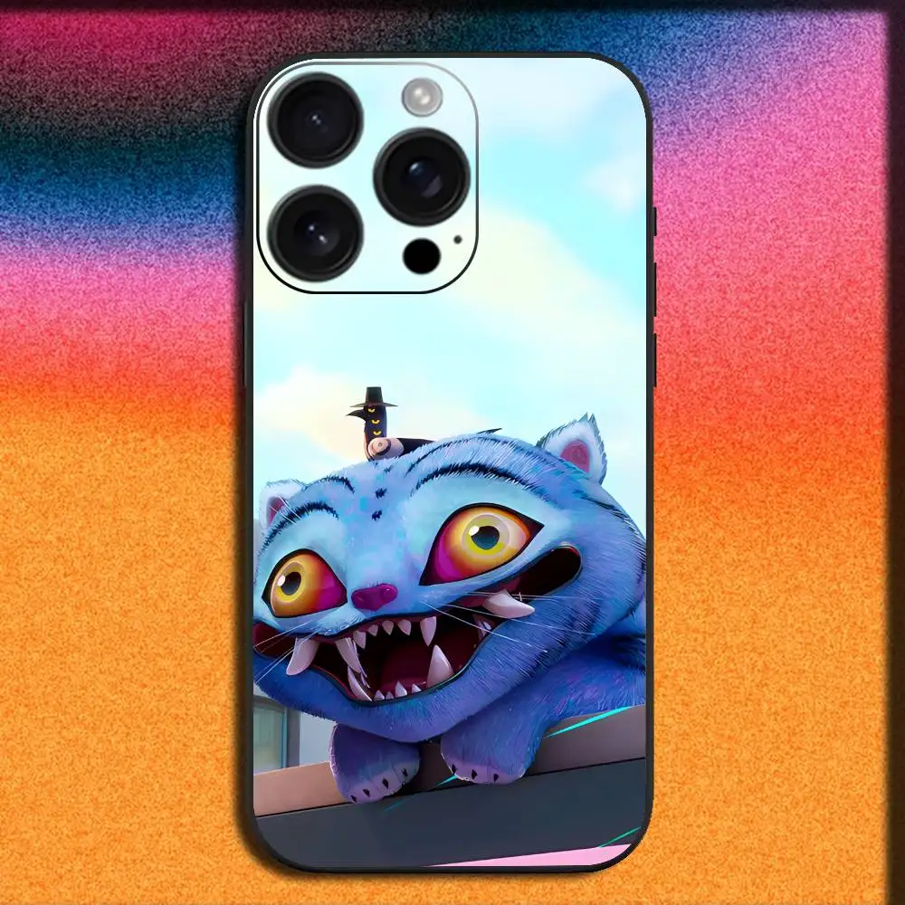 D-Demon H-Hunters Derpy T-Tiger Funda de teléfono para iPhone 17,16,15,14,13,12,Pro,Max,Plus,E,SE4,Air,Mini Funda negra