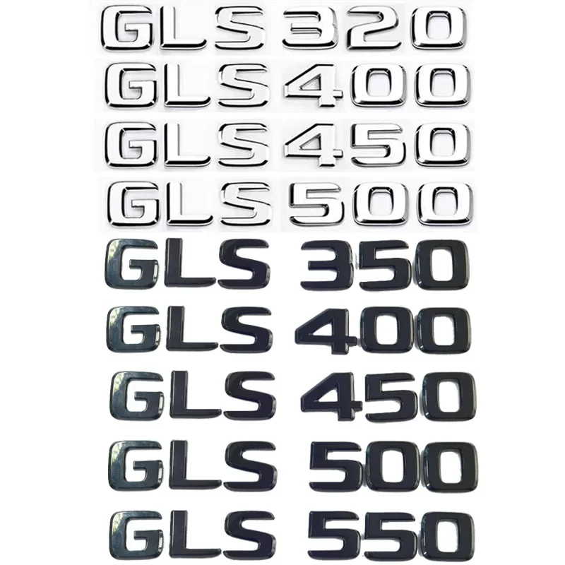 

ABS Car Trunk Letters Logo Emblem Badge Decals Sticker For Mercedes Benz GLS Class GLS400 GLS500 GLS550 GLS450 GLS350 X166 X167