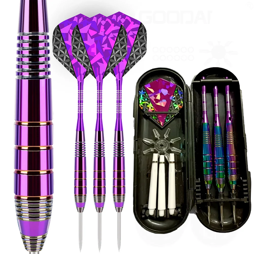 

24G Professional Dart Set Metal Steel Tip Rainbow Barrel Darts with Nylon Shaft Protector Dart Set for Beginner Darts