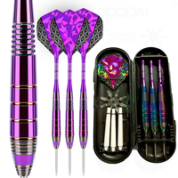 24G Professional Dart Set  Metal Steel Tip Rainbow Barrel Darts with Nylon Shaft Protector Dart Set for Beginner Darts