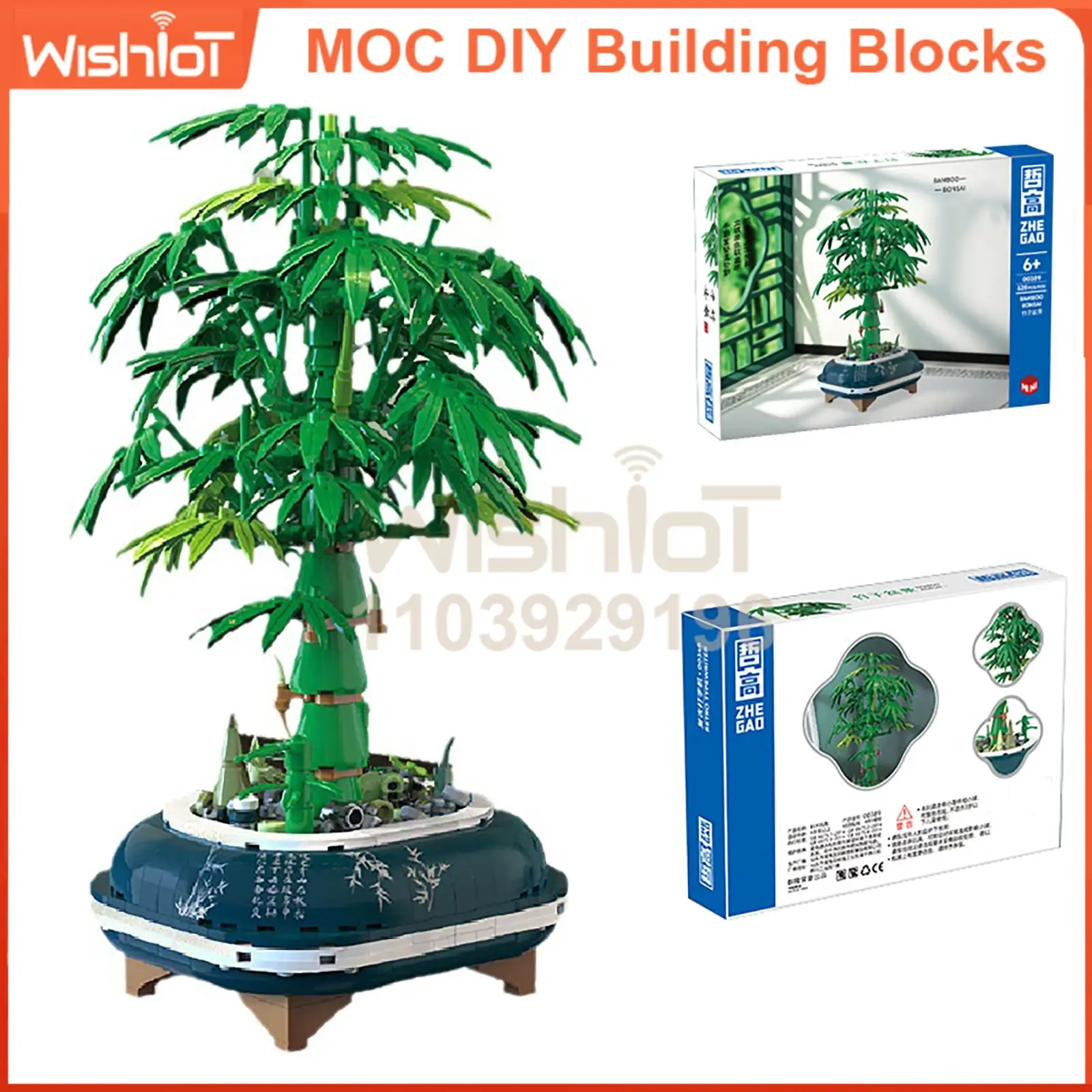 

389 Lucky Bamboo Bonsai Строительный комплект 528 шт. Мини-гранула Zen Garden Модель для настольного декора для взрослых и детей DIY Подарок