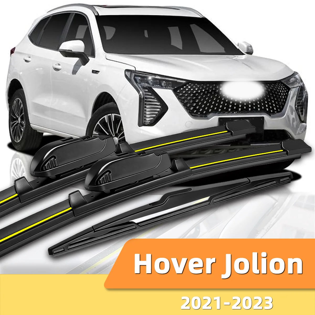 3 Stück Scheibenwischer vorne und hinten, geeignet für Haval Hover Jolion 2021–2023, Auto-Windschutzscheiben-Zubehör 2021 2022 2023