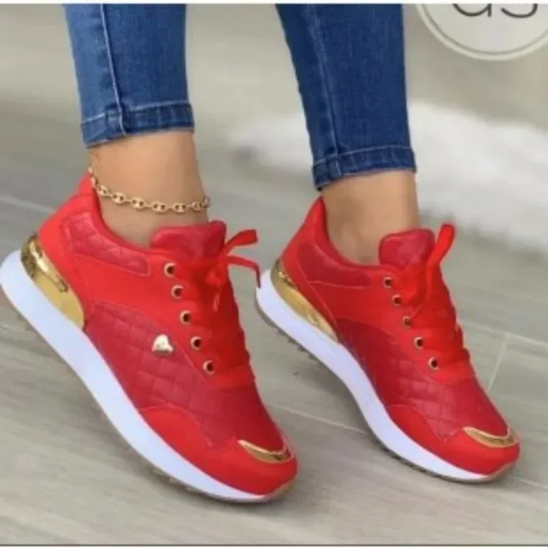 Mesh Patchwork Sneakers para Mulheres, Lace Up Flats, Confortável, Respirável, Calçado Feminino, Ao ar livre, Correndo, Andando, Senhoras