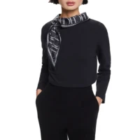 CHCH 2024 nuevas camisetas de manga larga para mujer, camiseta Vintage a la moda para mujer, camiseta informal con diseño de lazo, camiseta nueva Retro para mujer