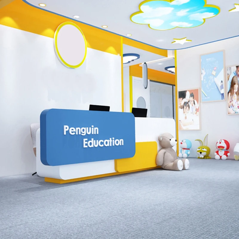 

Elegant High Quality Desks Welcome Beauty Salon Luxury High Quality Store Display Desks Stands Welcome Schreibtisch Furniture