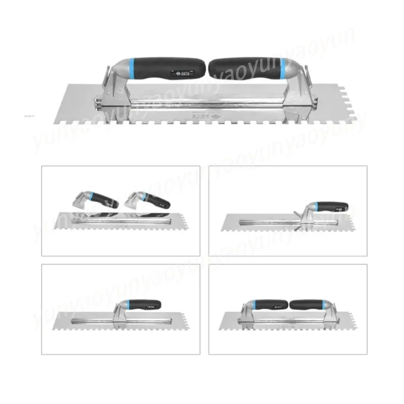 Stainless Steel Masonry Trowel Serrated Plaster Scraper Putty Knife for Tiling Cement Work