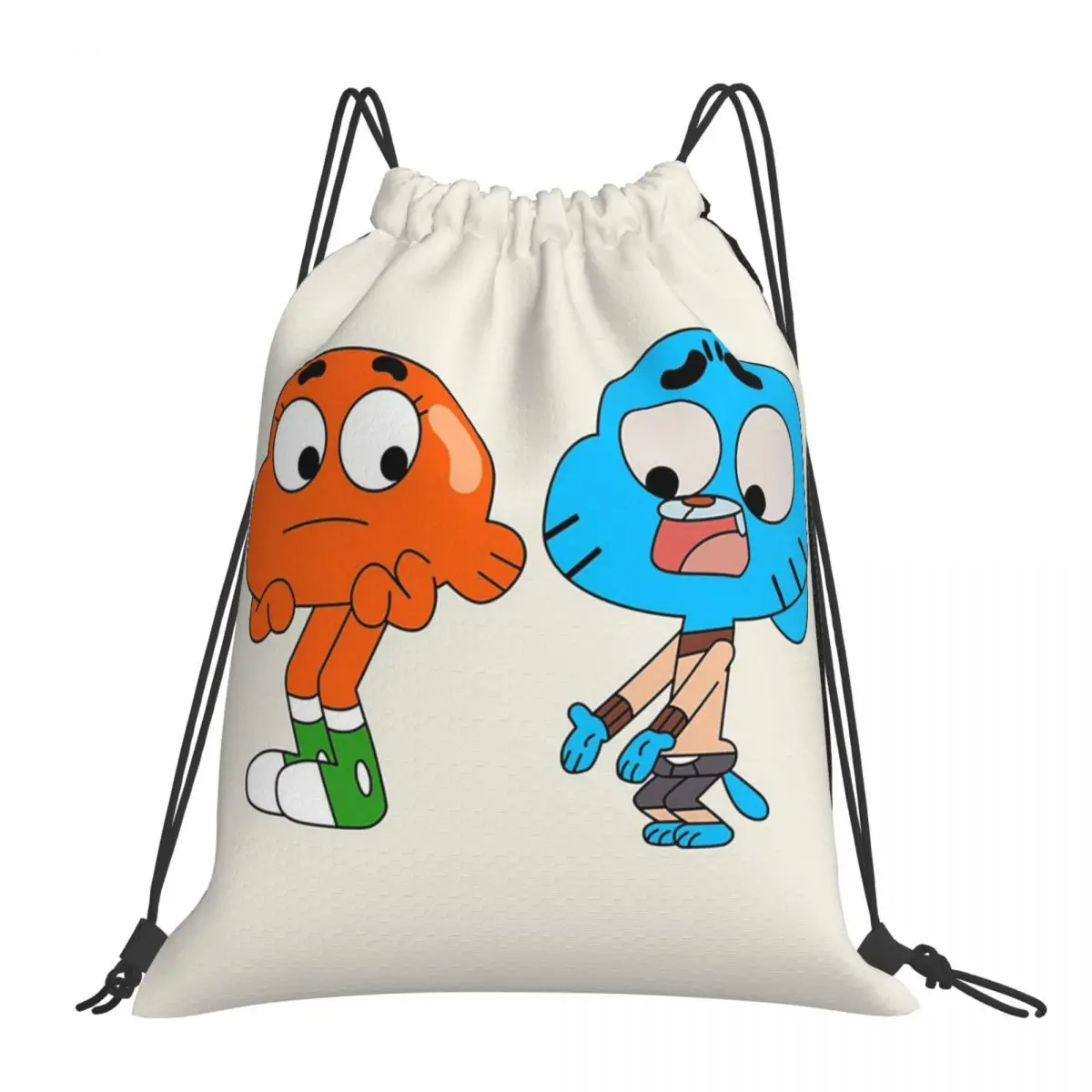 Gumball And Darwin, What The What Plecaki Torby ze sznurkiem Pakiet ze sznurkiem Kieszeń Torba sportowa Torby na książki Dla mężczyzny Kobieta Szkoła