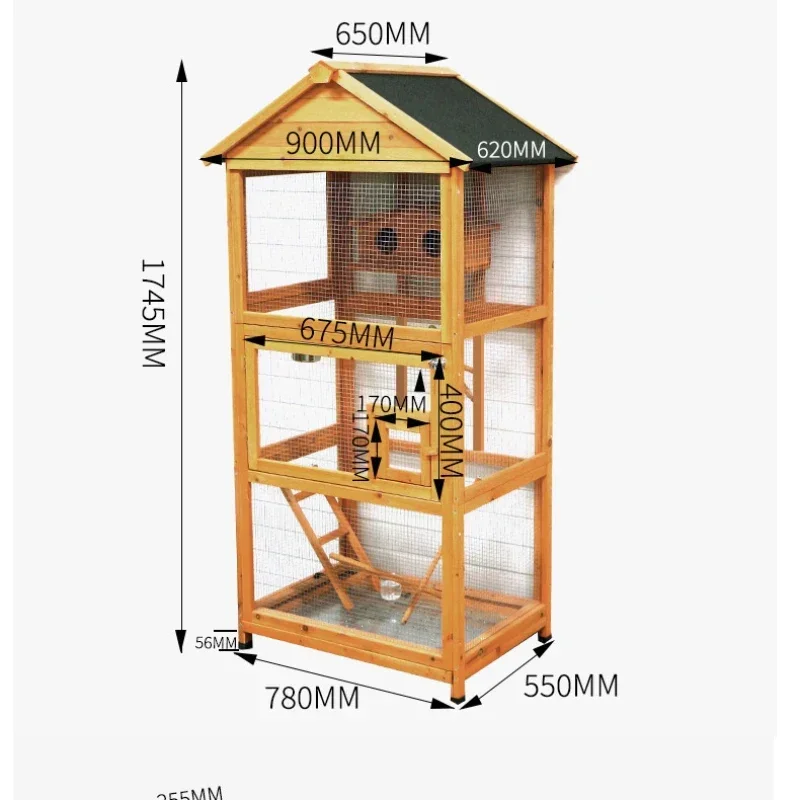 Modern Parrot Bird Cage Wooden Large Outdoor Passaros Bird House Feeder Canarios Maisons Petits Animau Pet Furniture