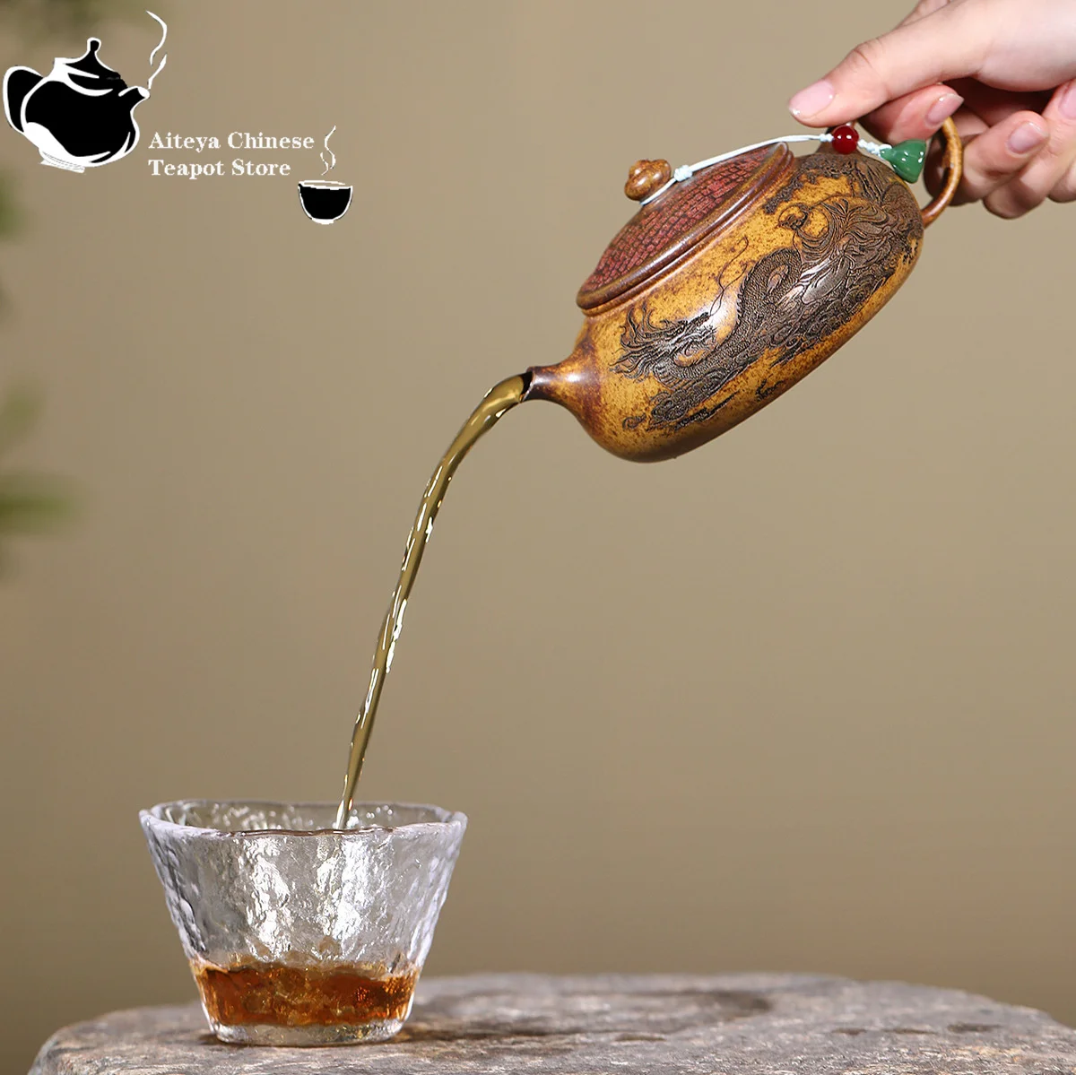 Yixing Purple Clay Pot Raw Mine Keel Gold Sand Arhat Hanjiang Pot Kung Fu Tea Set Chinese Teapot - Image 4