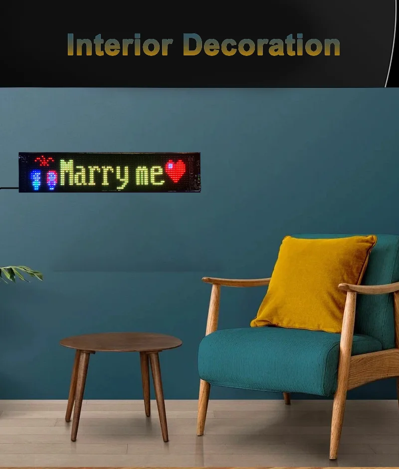 RGB Programmable Flexible LED Matrix Panel for Business Car Shop Bar Festival Advertising Scrolling Animation Text Display