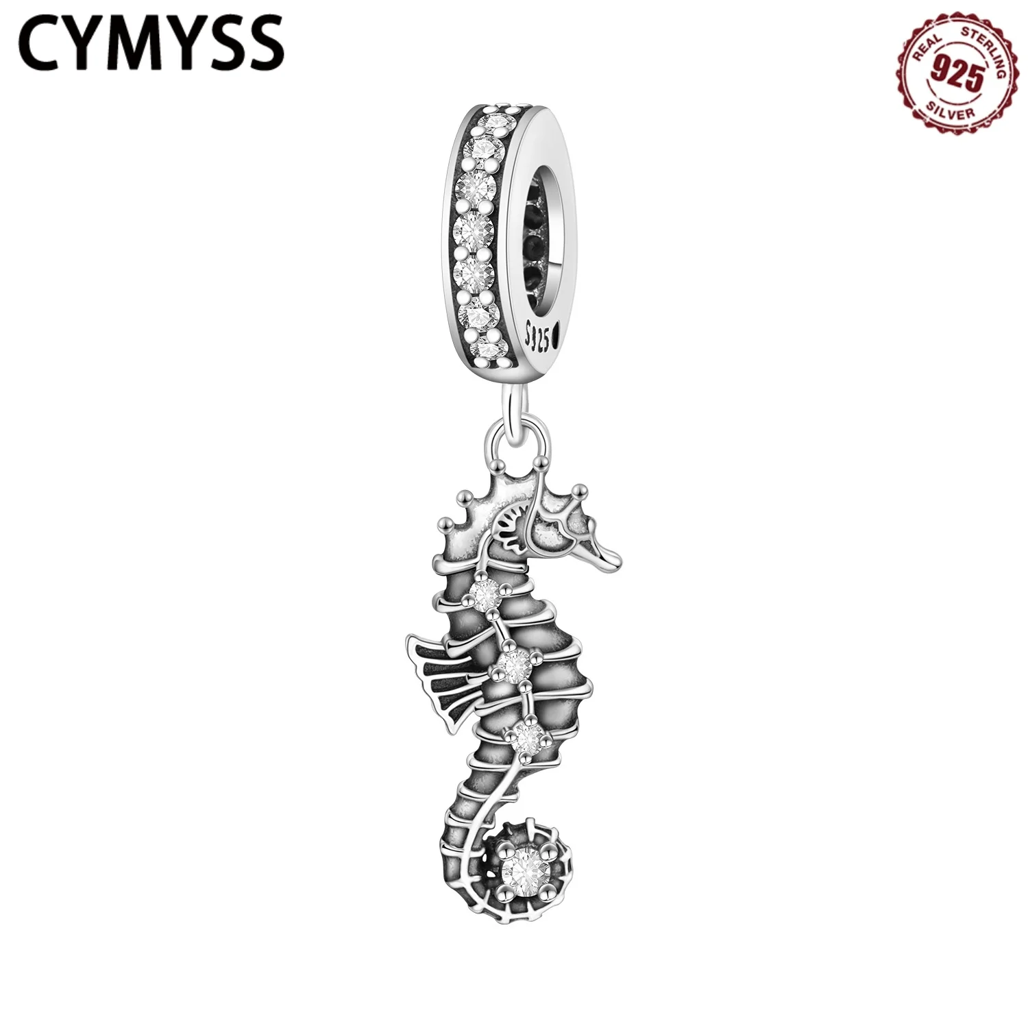 

CYMYSS 2025 NEW S925 Sterling Silver Seahorse Marine Animal Zircon Pendant Boutique Wedding Party Jewelry Gift Womens Pendant